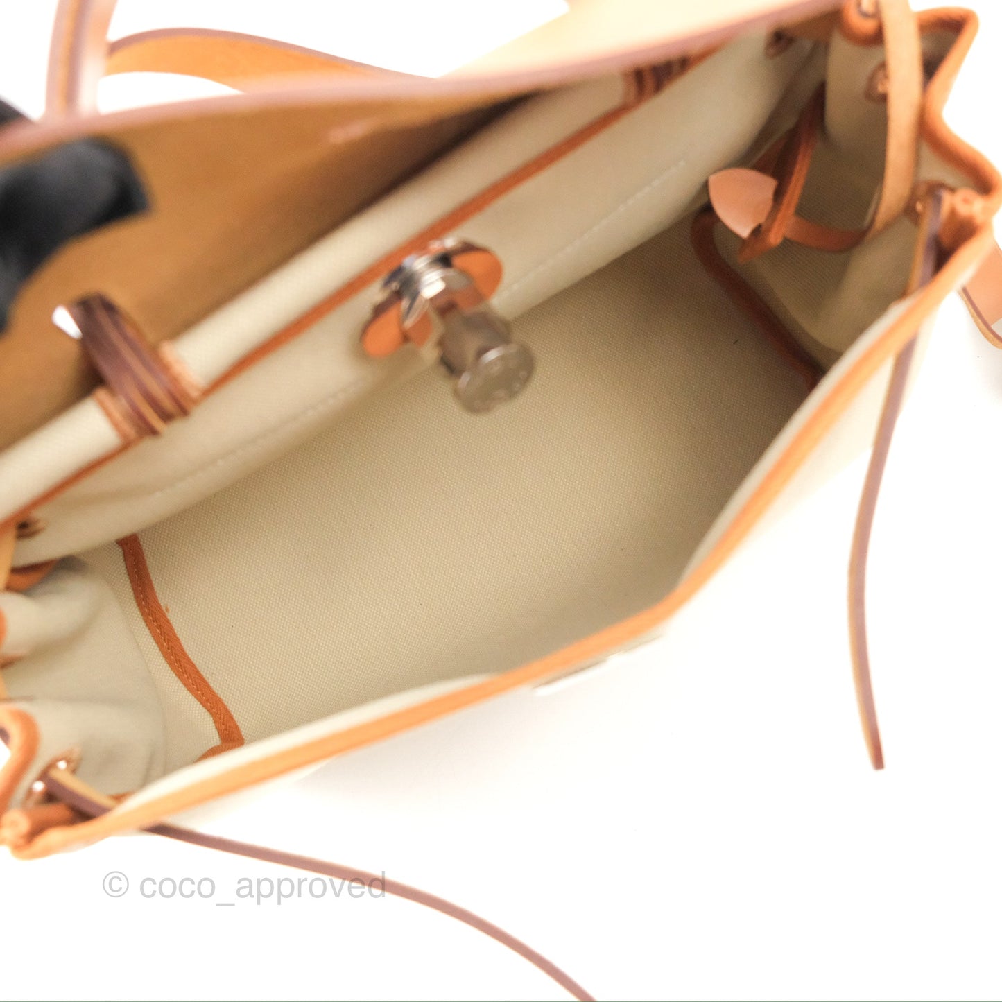 Hermès Herbag Zip 31 Retourne Beton / Nature Canvas Palladium Hardware