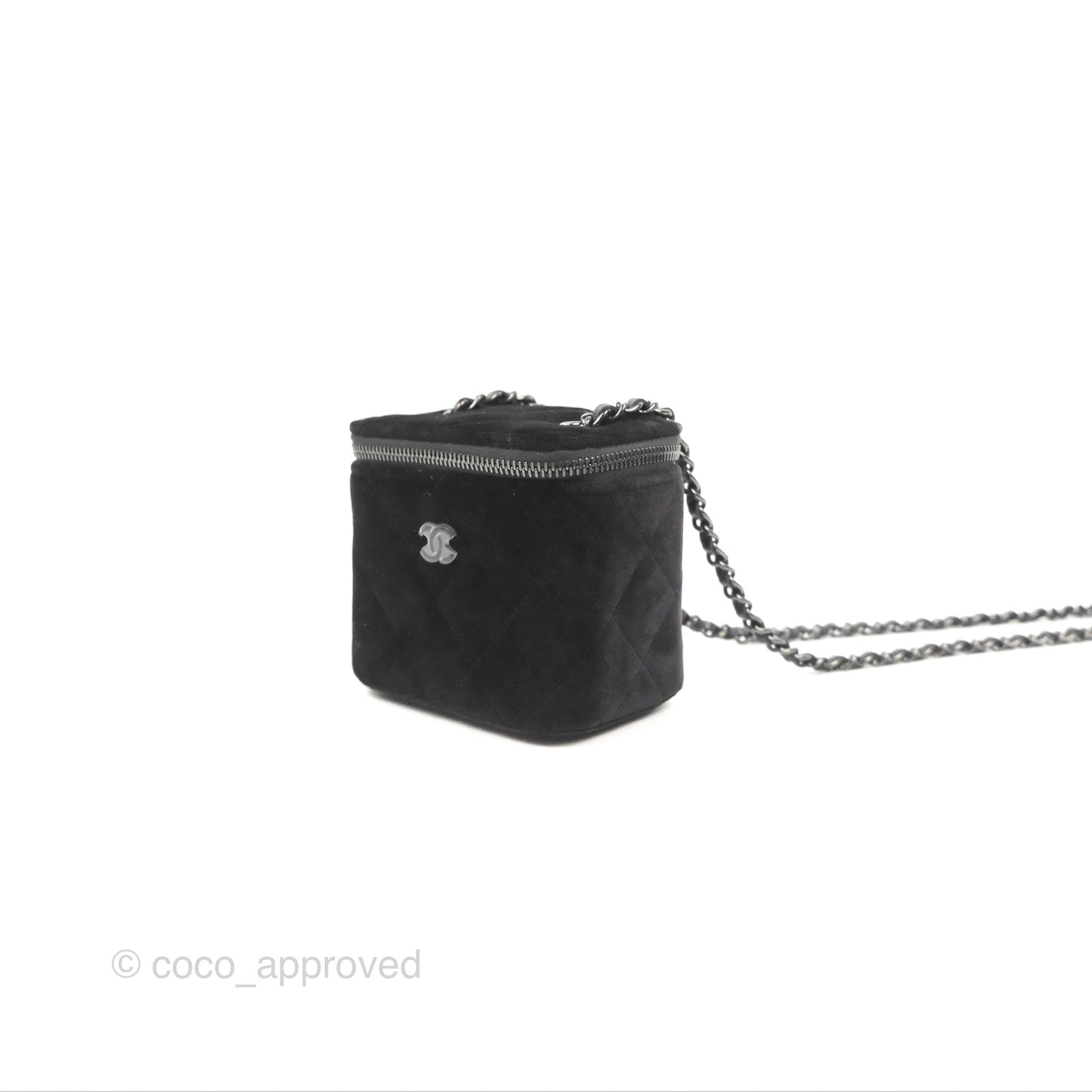 Chanel Mini Vanity with Classic Chain Black Velvet Black Hardware
