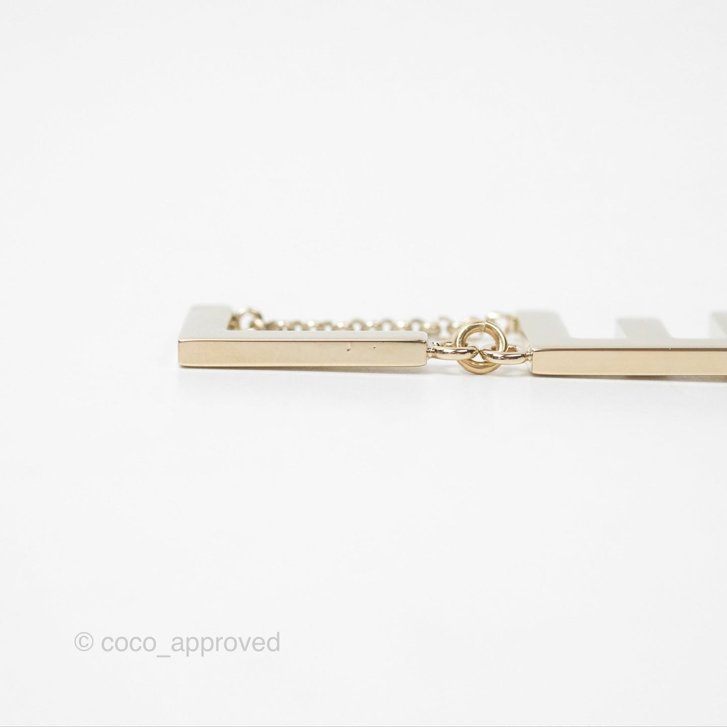 Chanel Letter Cha-Nel Logo Drop Earrings Gold Tone 21V