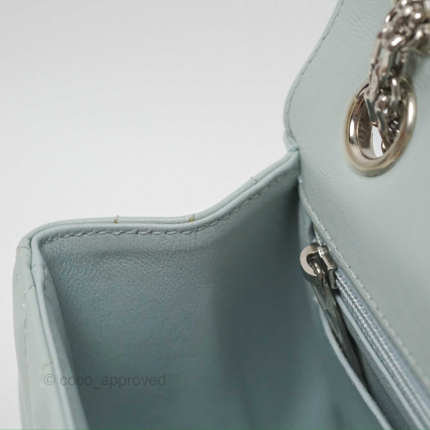 Chanel Mini Reissue 224 Blue Aged Calfskin Silver Hardware