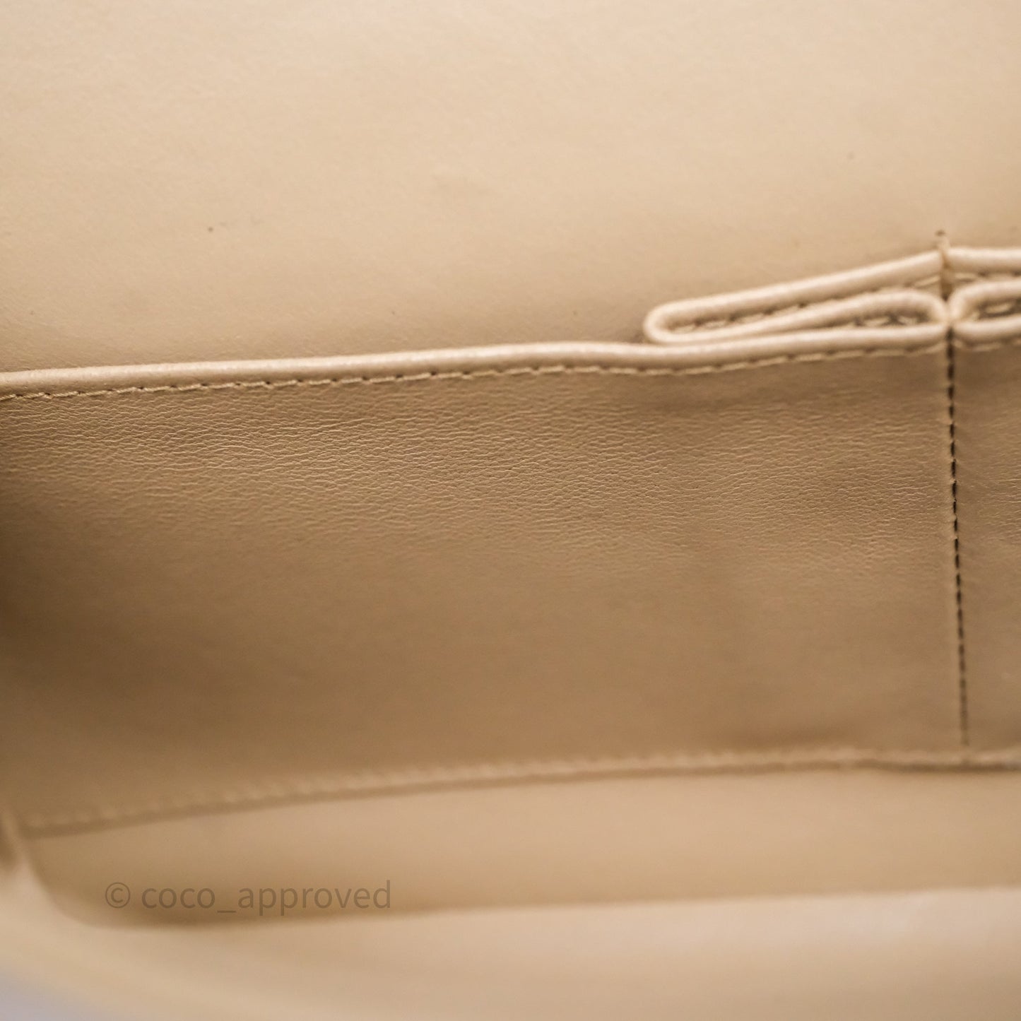 Chanel Vintage Medium Classic Flap Beige Lambskin 24K Gold Hardware