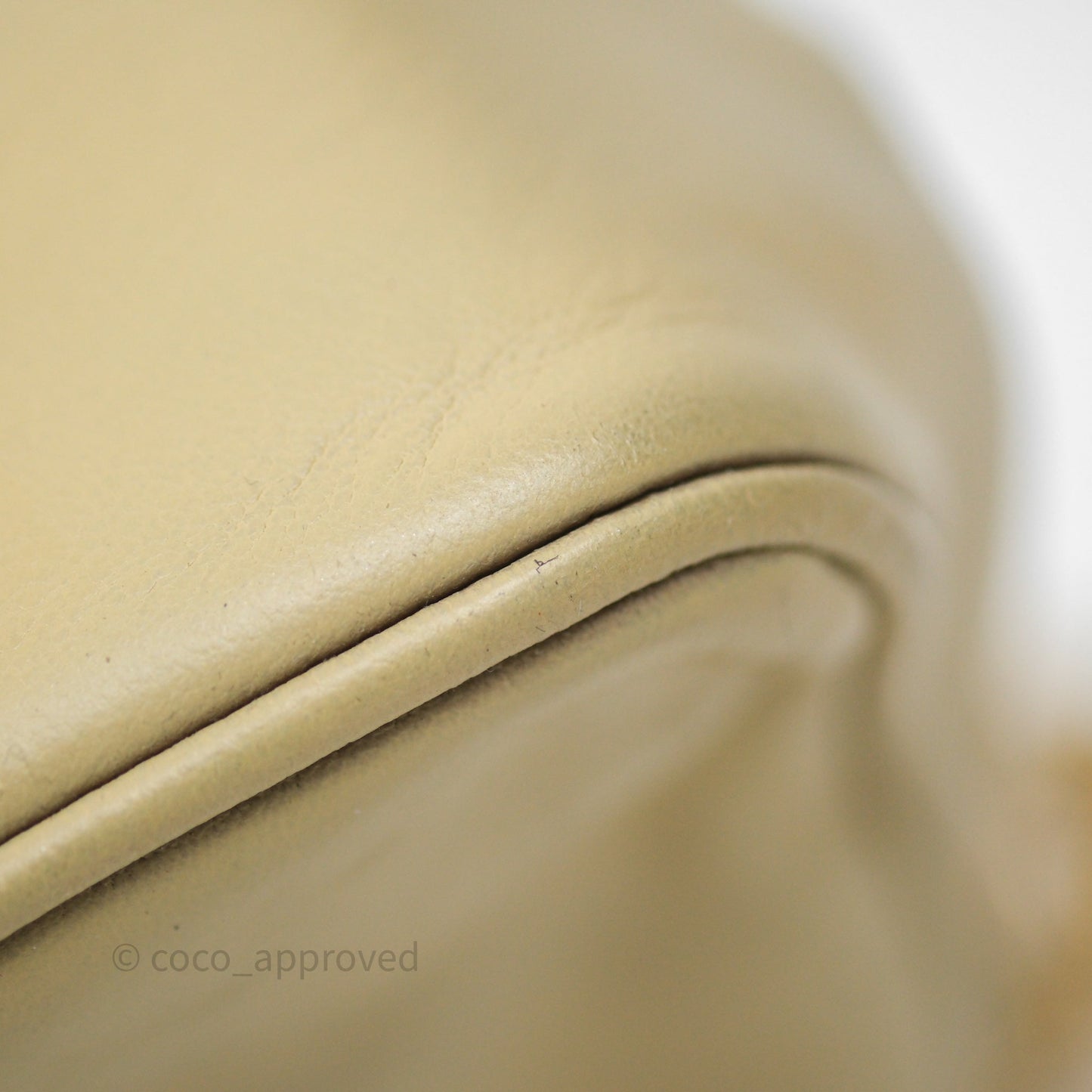 Chanel Vintage CC Flap Bag Beige Lambskin Gold Hardware