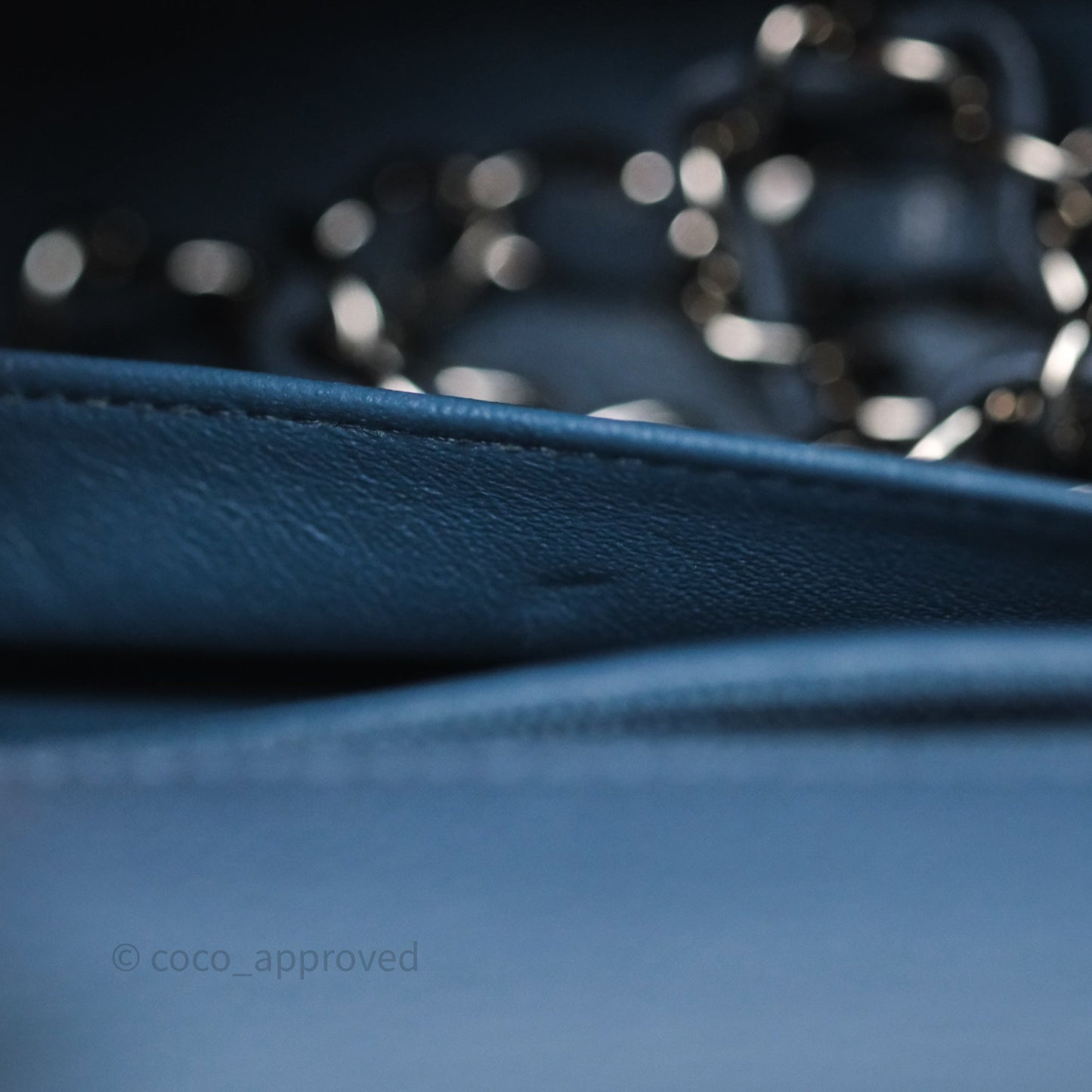 Chanel Quilted Mini Rectangular Blue Caviar Silver Hardware