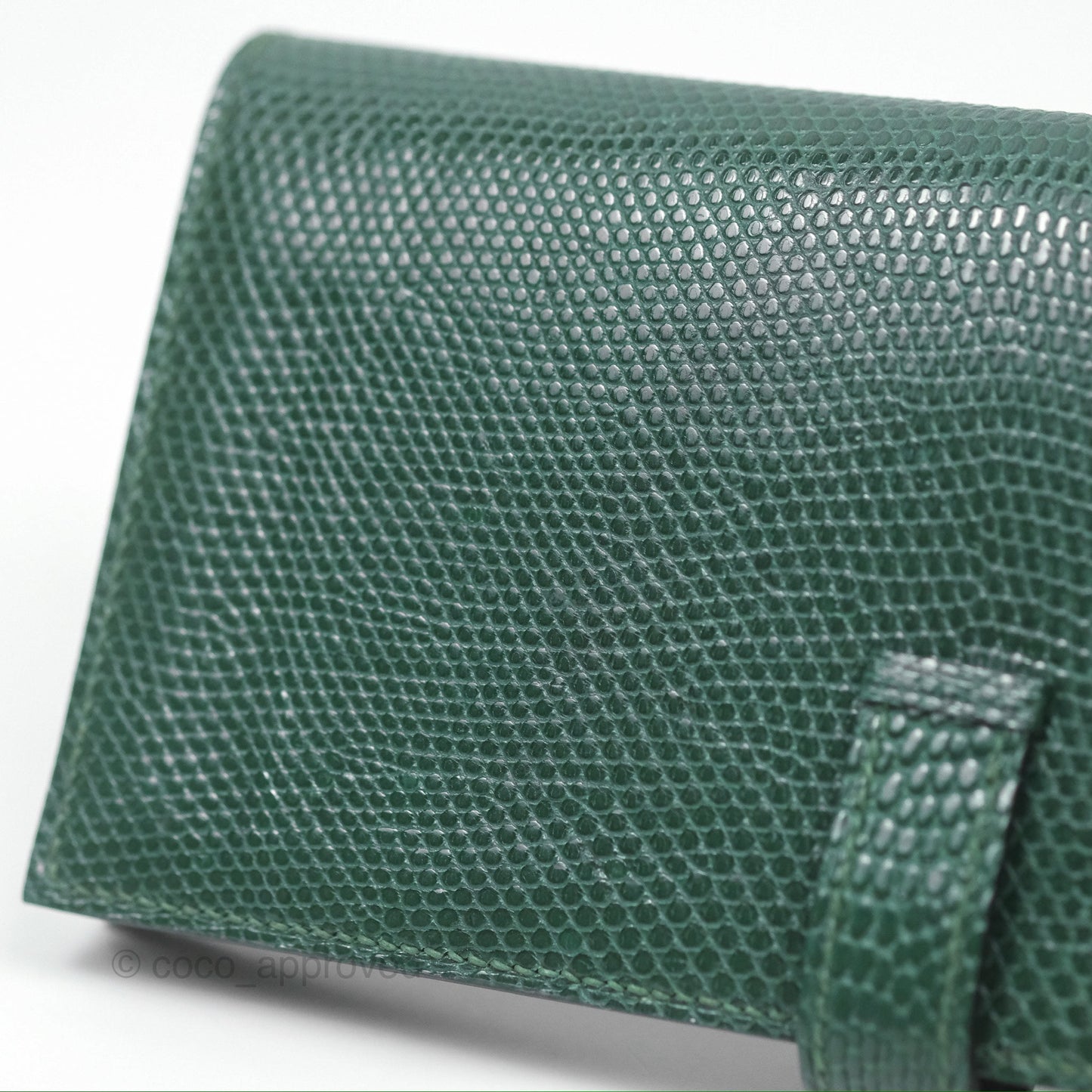 Hermès Vintage Bearn Wallet Green Lizard Gold Hardware