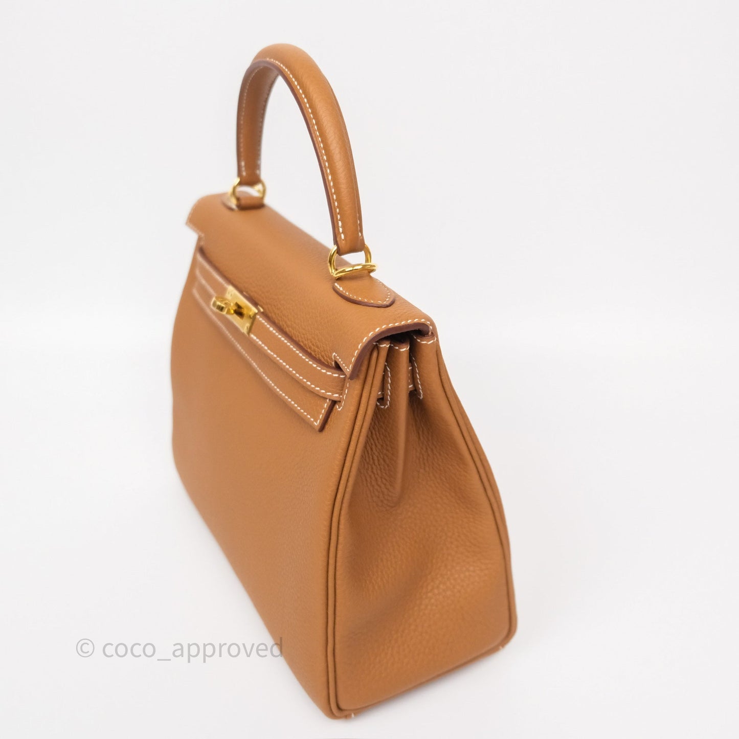 Hermès Kelly Retourne 25 Gold Togo Gold Hardware