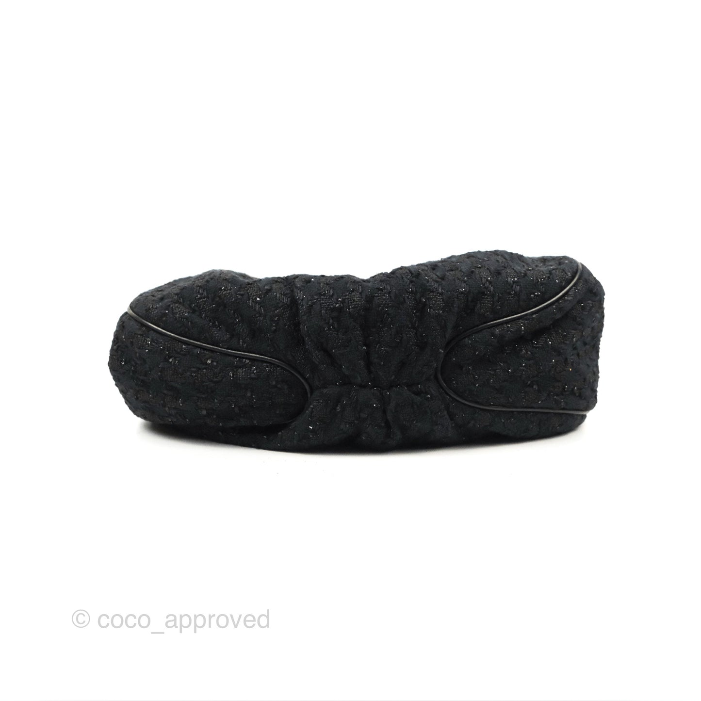 Chanel Tweed Boucle Knitting Bag Black Silver Hardware