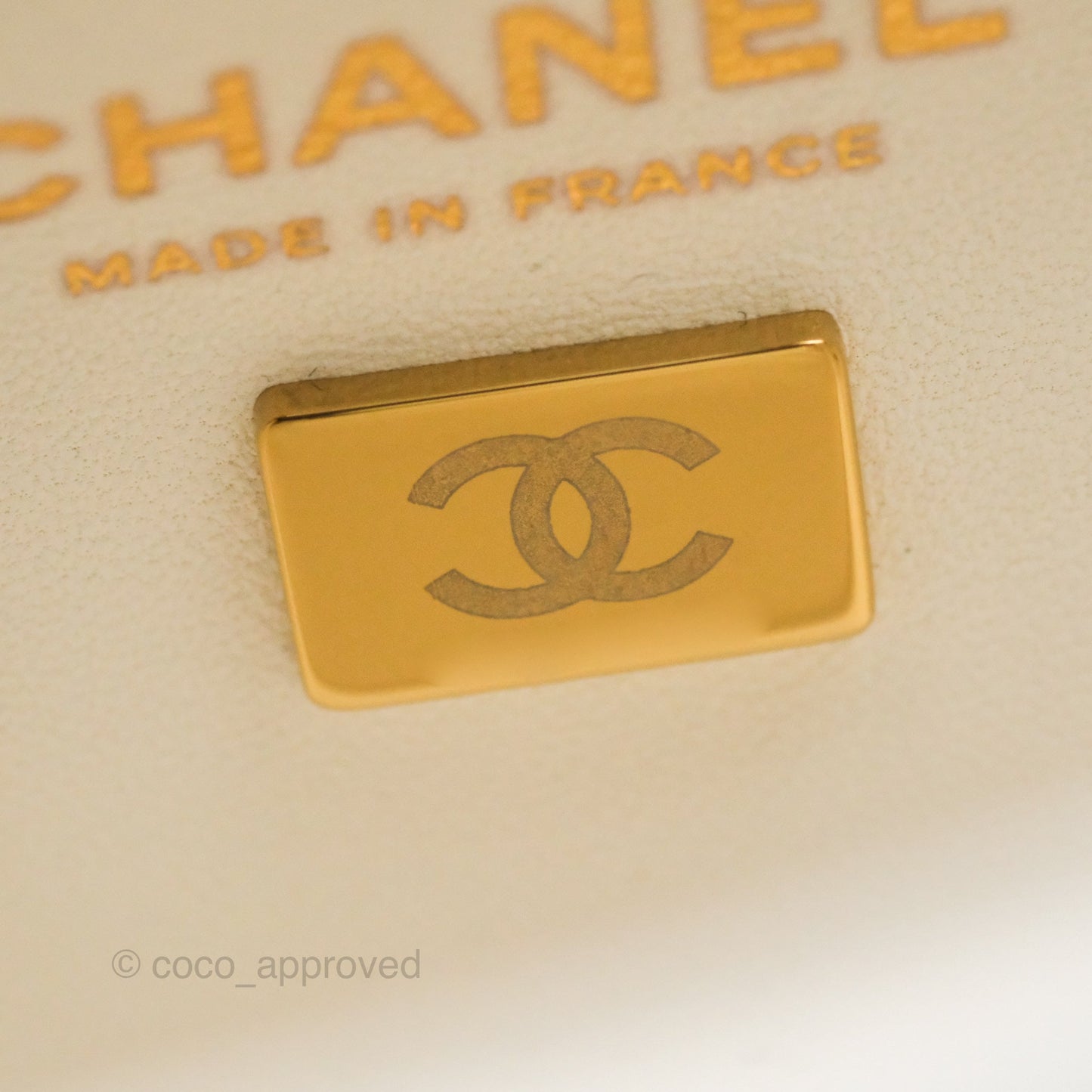 Chanel Mini Bucket Tote White Caviar Gold Hardware 22S