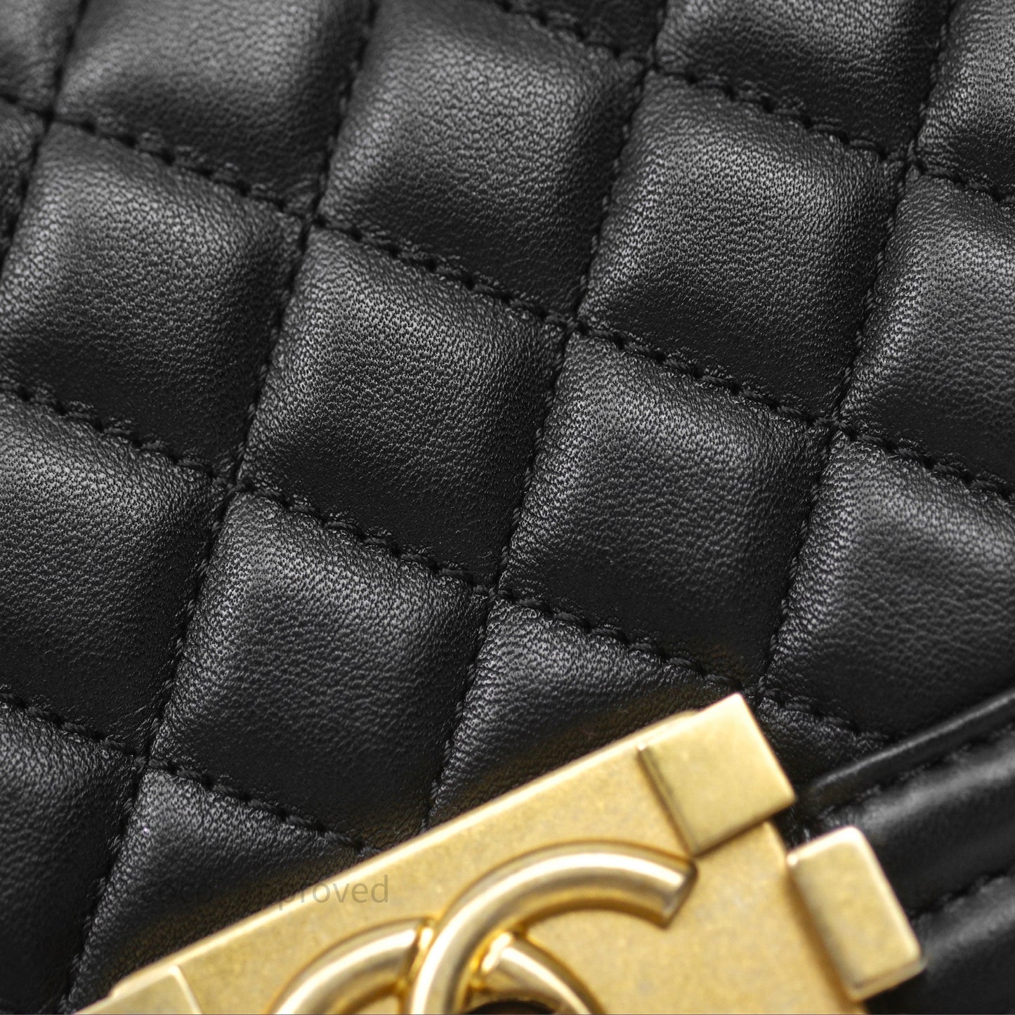 Chanel Small Boy Black Lambskin Aged Gold Hardware