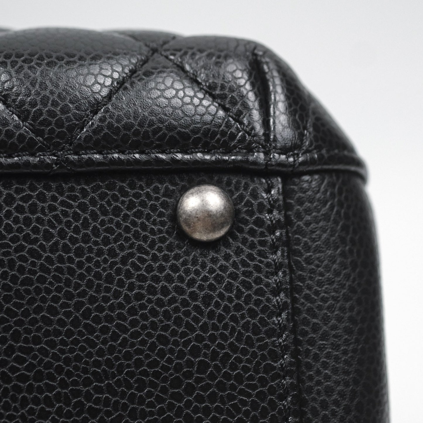 Chanel Quilted Small City Shopping Bag Black Caviar Ruthenium Hardware