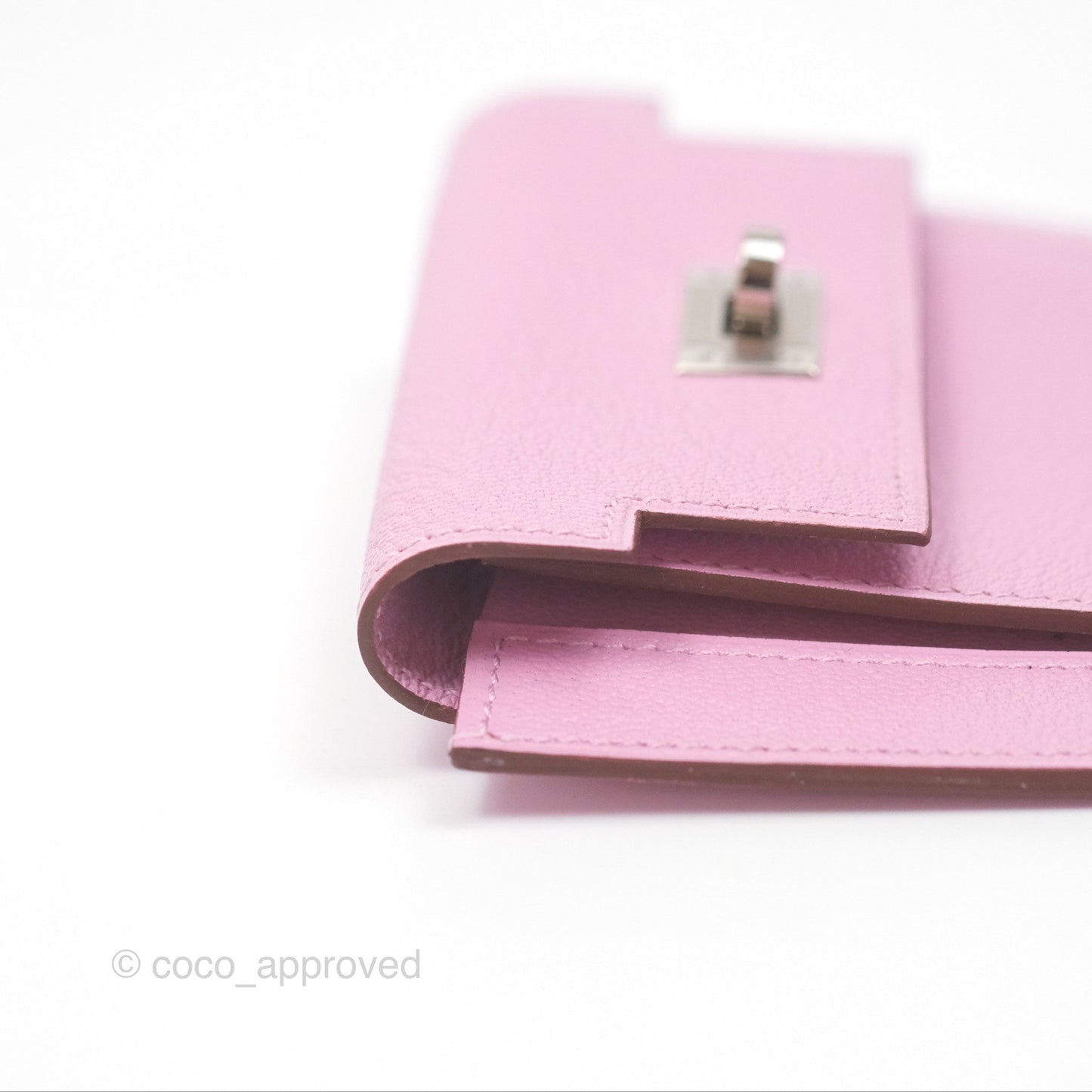 Hermès Kelly Pocket Compact Wallet Mauve Sylvester Palladium Hardware