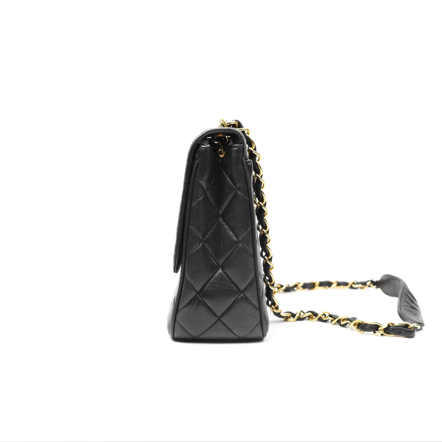 Chanel Vintage Flap Bag Black Lambskin 24K Gold Hardware