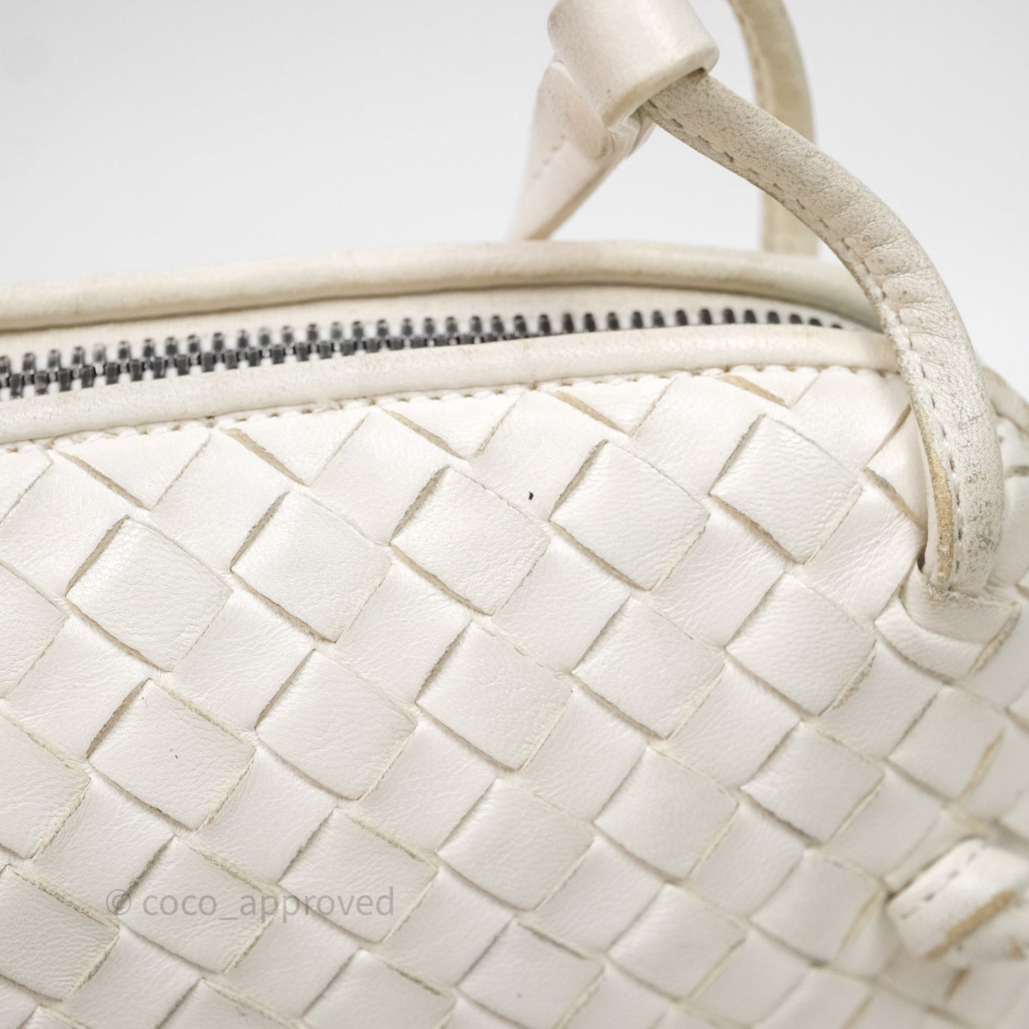 Bottega Veneta Nodini Crossbody Bag White Nappa Intrecciato