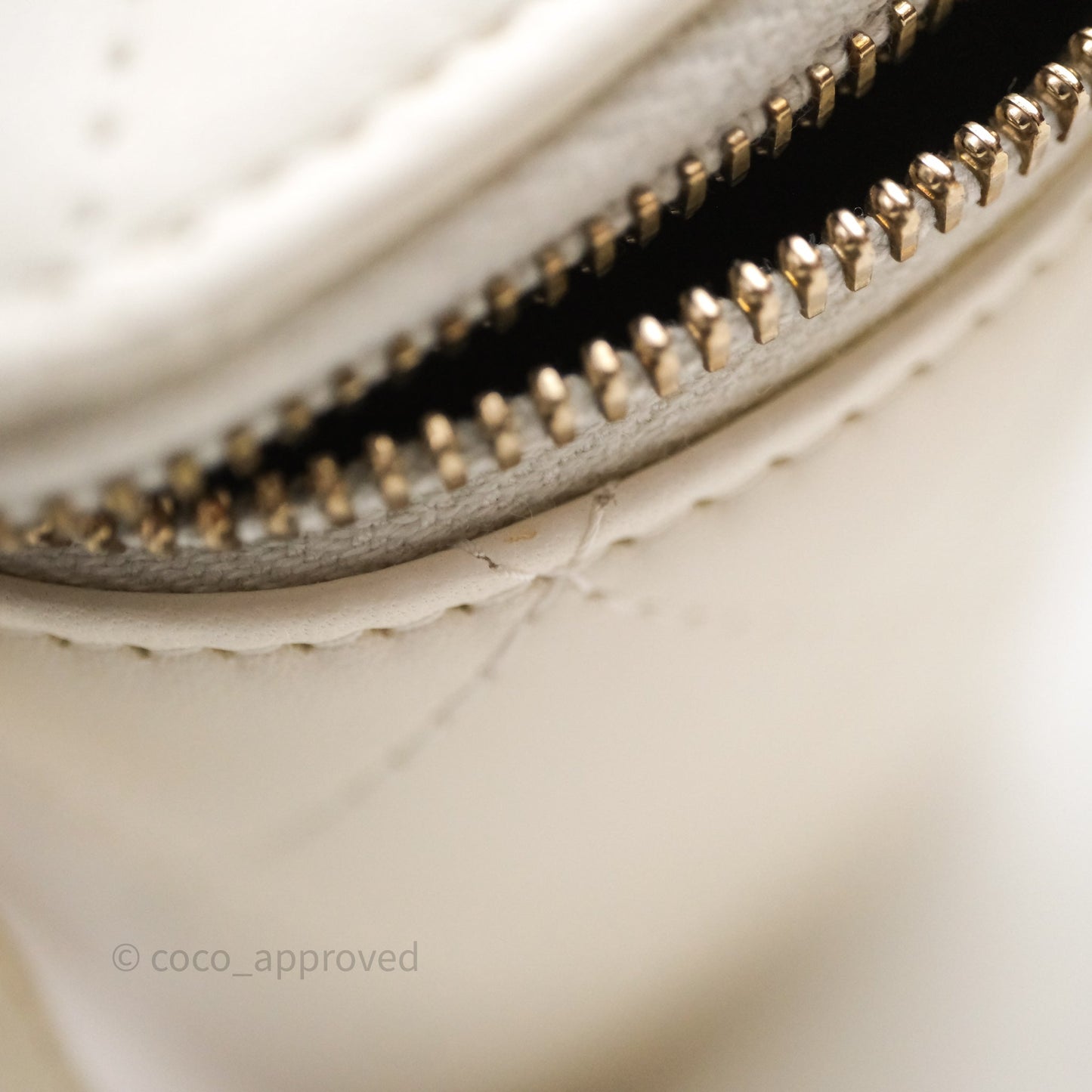Chanel Quilted Pearl Crush Mini Vanity With Chain Ivory White Lambskin Aged Gold Hardware