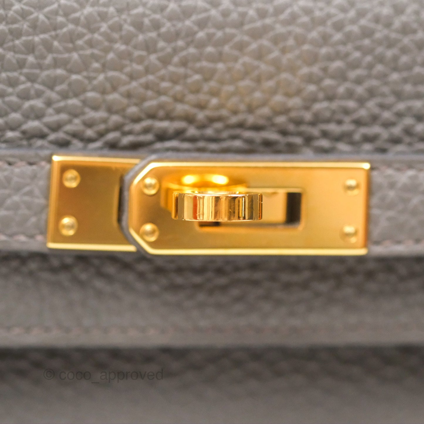 Hermès Retourne Kelly 25 Gris Etain 8F Togo Gold Hardware