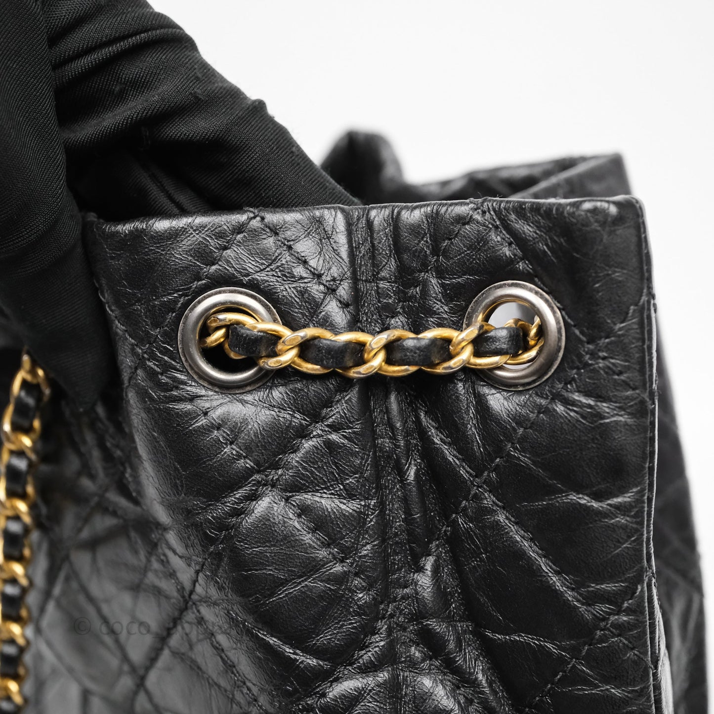Chanel Small Gabrielle Backpack Black Aged Calfskin