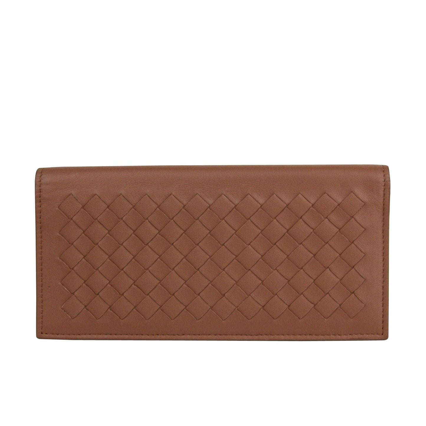 Luxury Bottega Veneta Men's Woven Leather Long Bifold Wallet