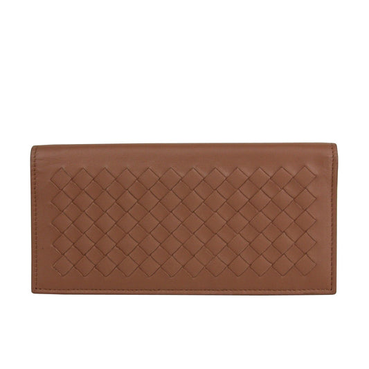 Luxury Bottega Veneta Men's Woven Leather Long Bifold Wallet