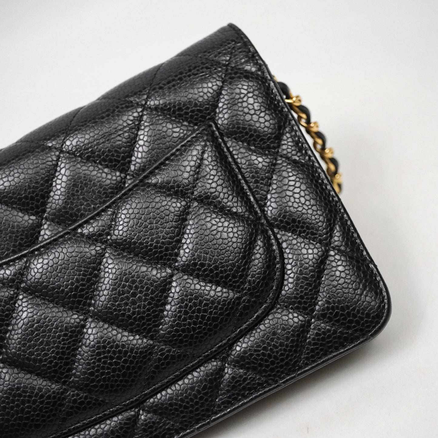 Chanel Classic Wallet On Chain WOC Quilted Black Caviar Gold Hardware