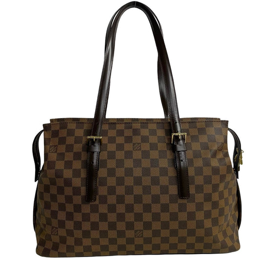 LOUIS VUITTON Tote Bag leather Brown Damier Chelsea