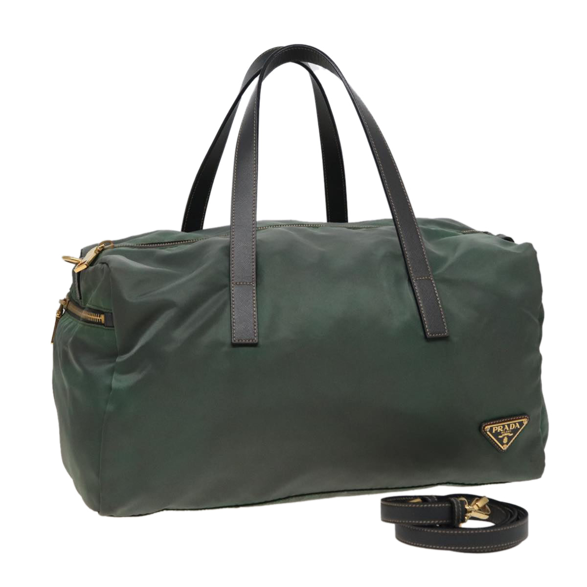 Luxury PradaShoulder Bag Nylon 2way Khaki 78809