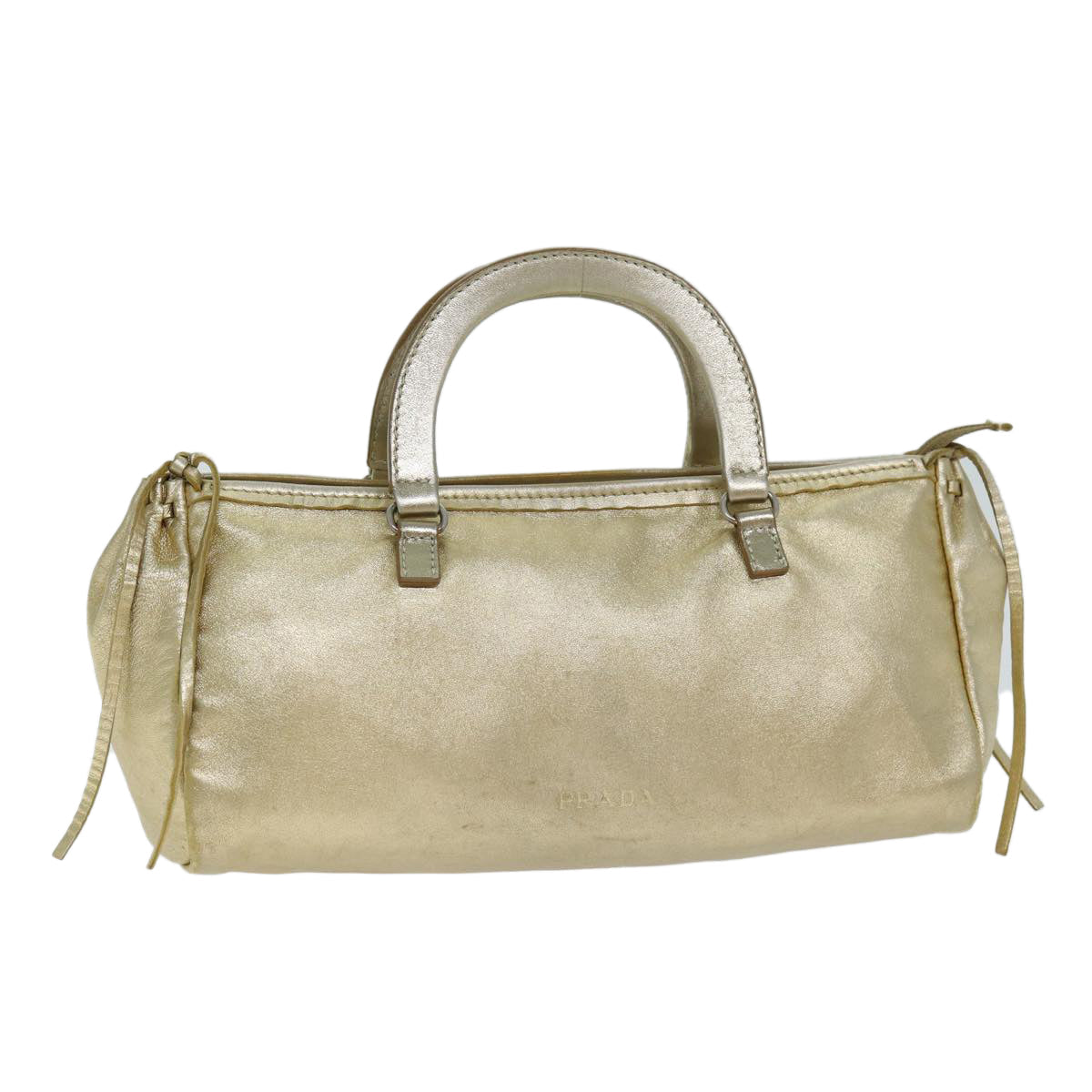 Luxury PradaHand Bag Leather Gold 78813