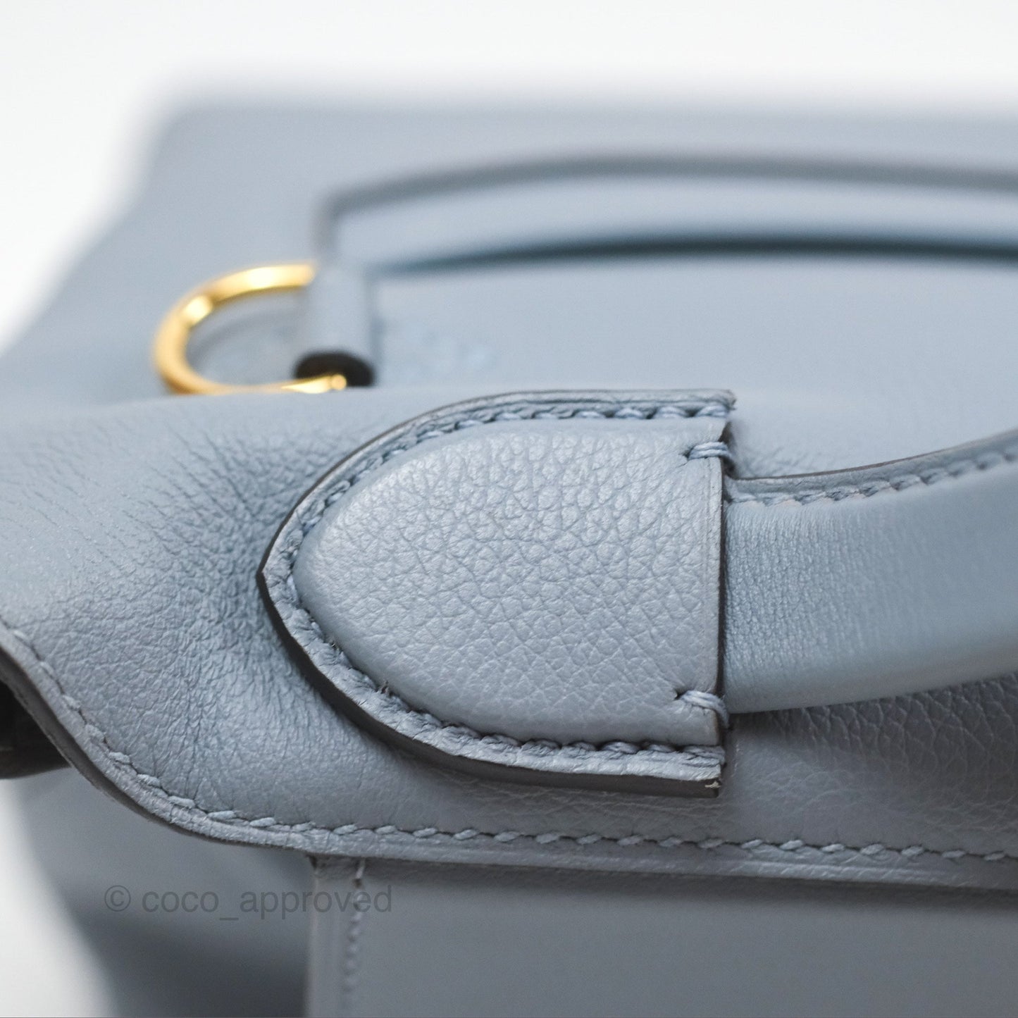 Hermès 24/24 21 Mini Bleu Lin J7 Evercolor/ Swift Gold Hardware
