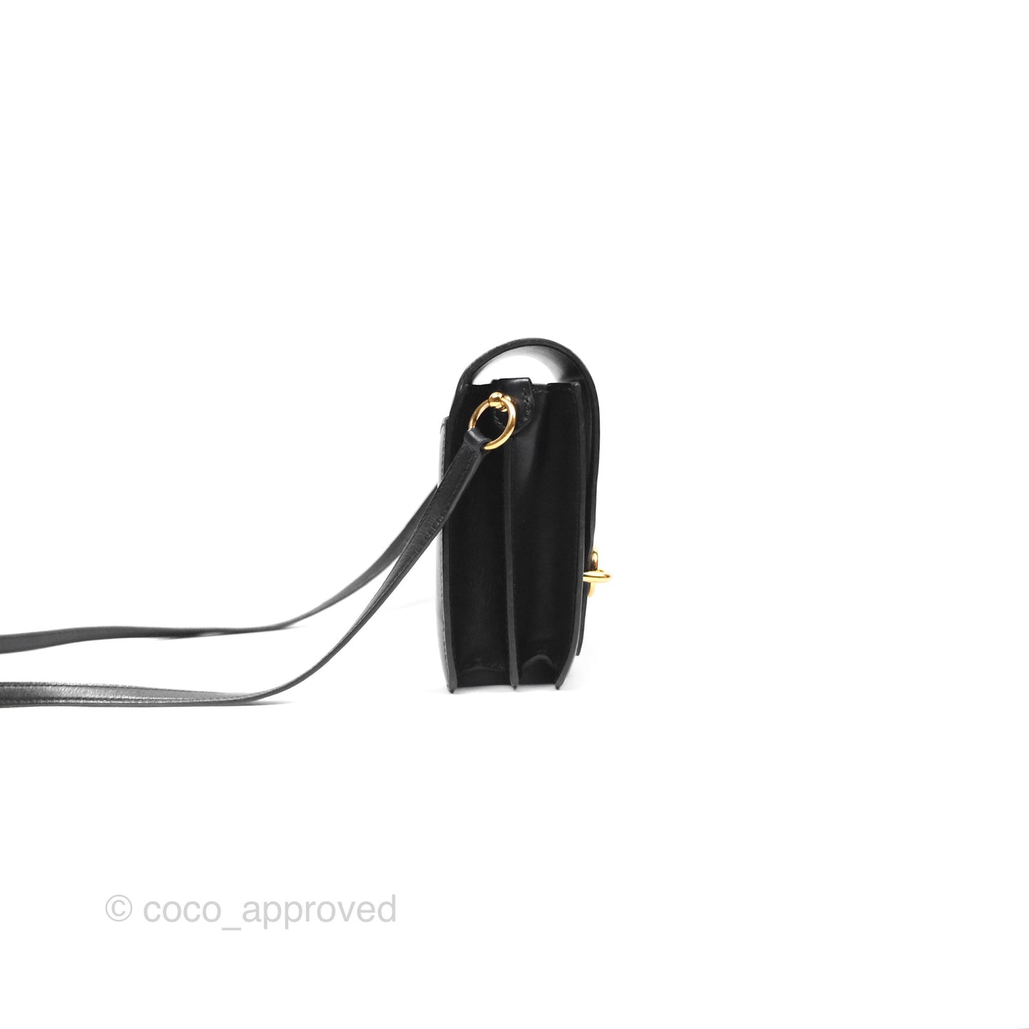 Hermès Roulis Mini 18 Noir 89 Veau Evergrain Gold Hardware