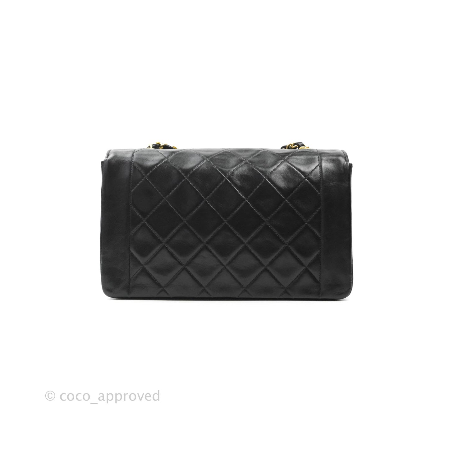 Chanel Black Quilted Lambskin Medium Vintage Classic Diana Flap Bag