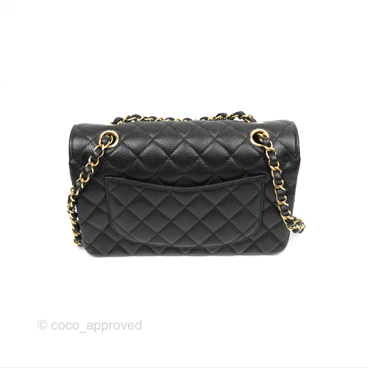 Chanel Small Classic Flap Quilted Black Caviar Gold Hardware