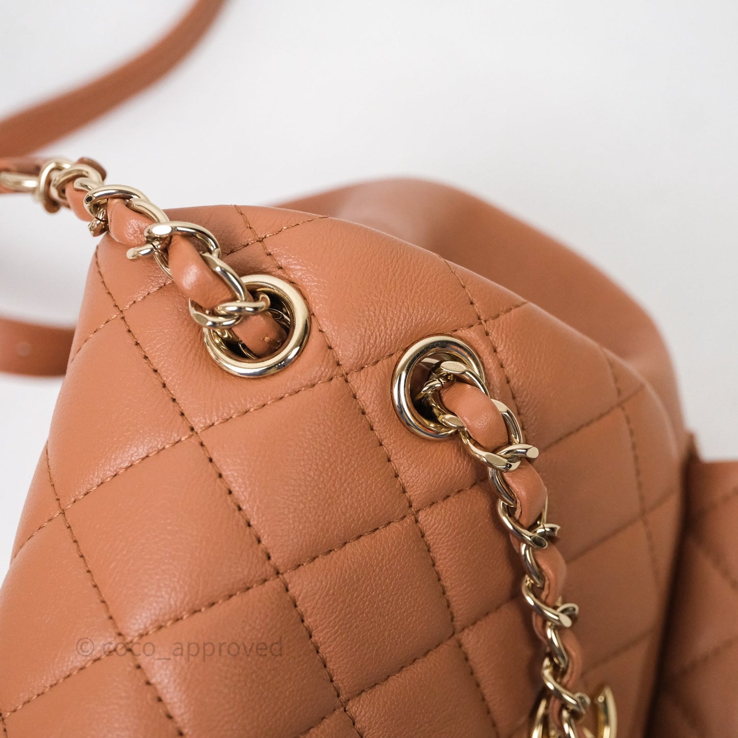 Chanel Small Duma Drawstring Backpack Camel Calfskin