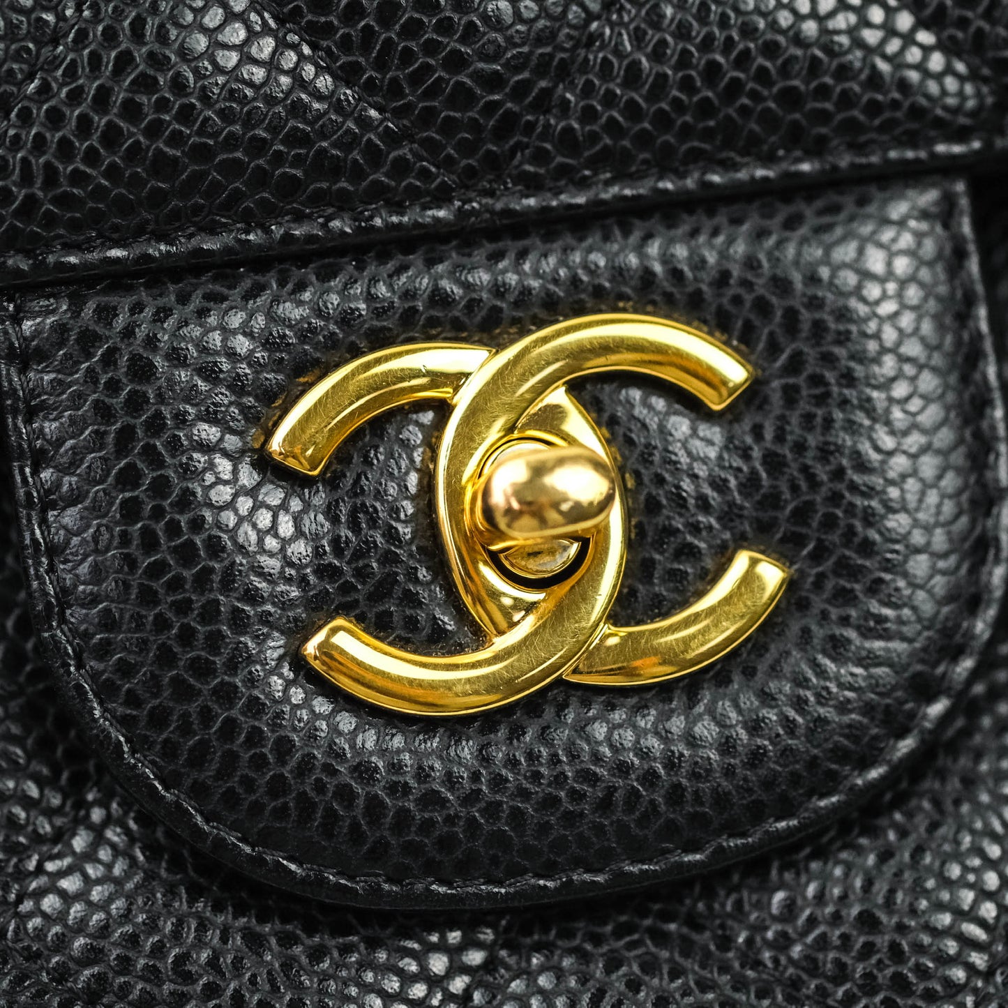 Chanel Jumbo Double Flap Black Caviar Gold Hardware⁣⁣