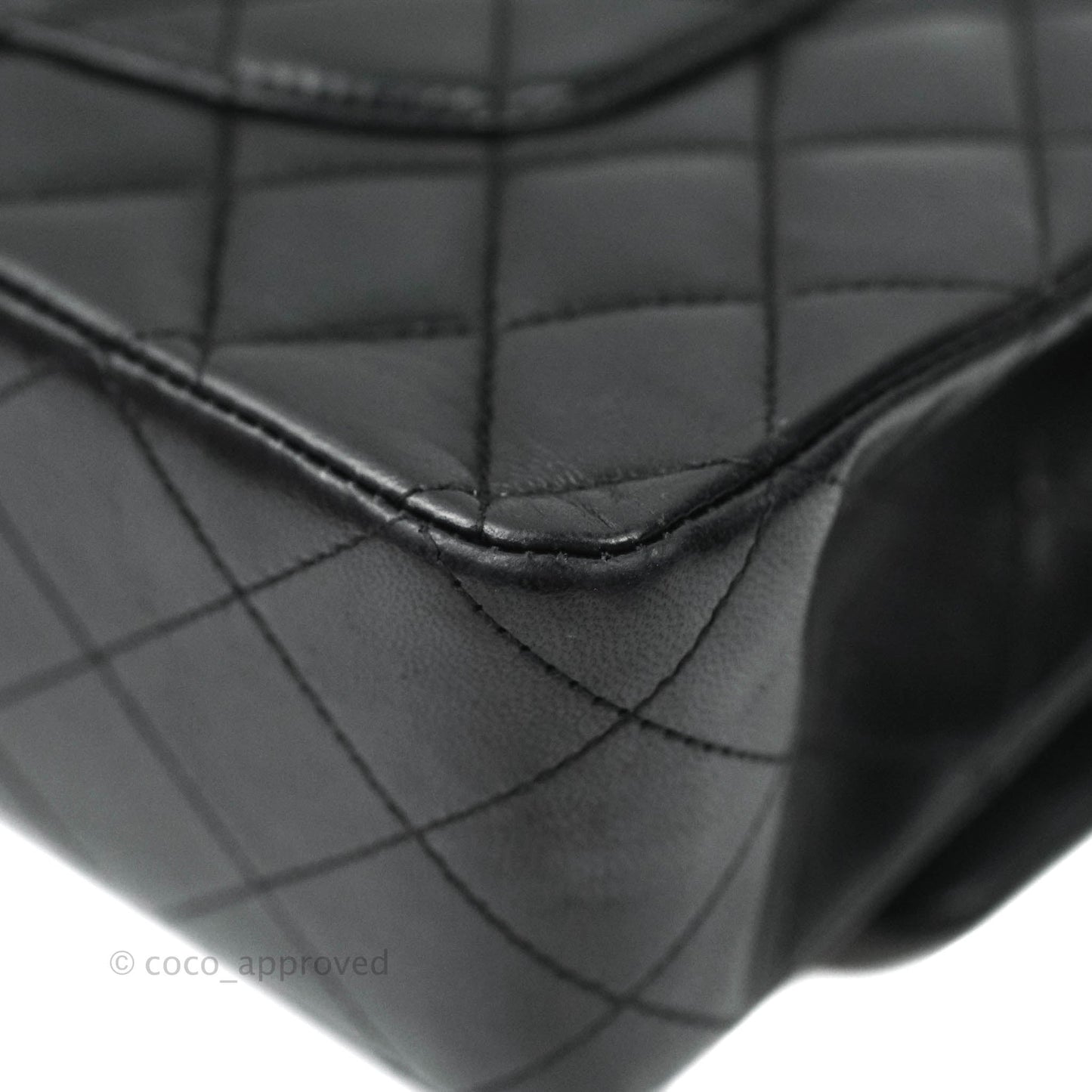 Chanel Vintage M/L Flap Black Lambskin Silver Hardware