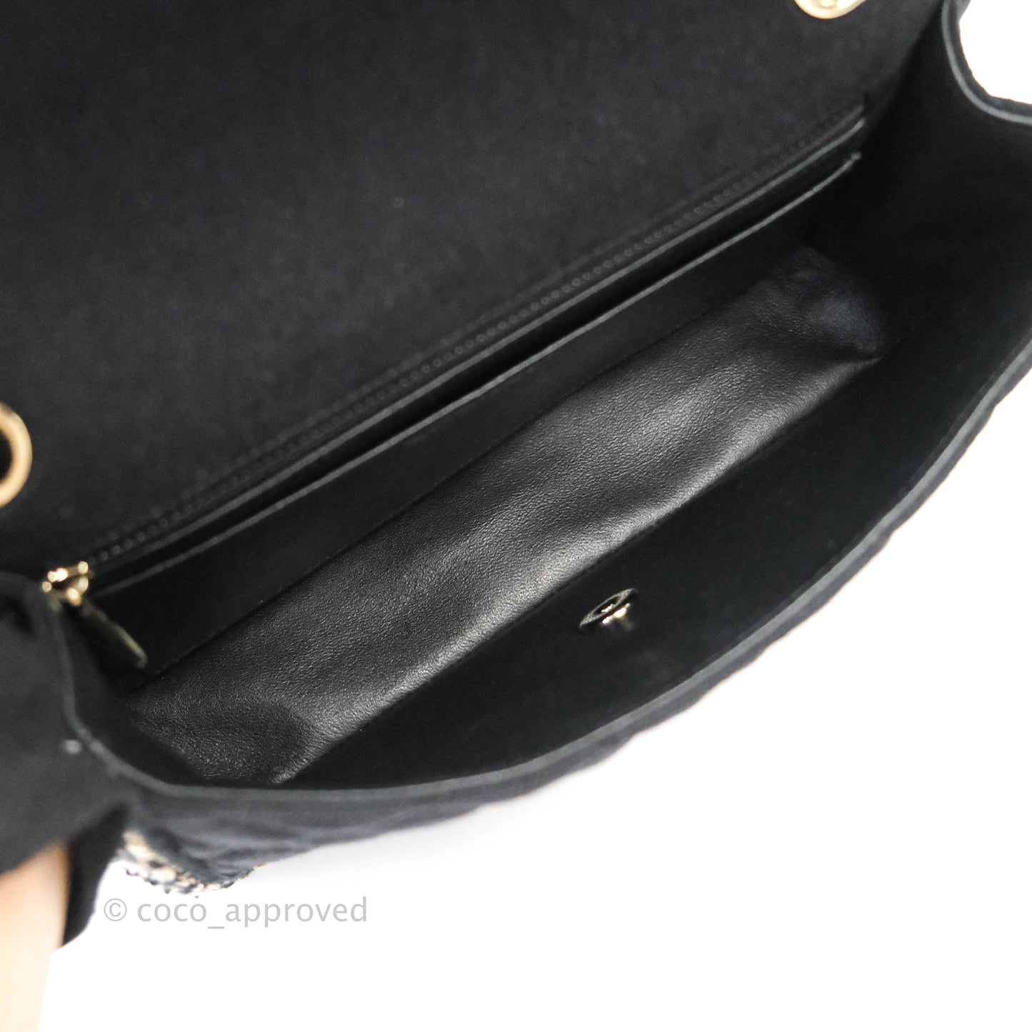 Chanel Classic Flap Bag Black Denim Braided Gold Hardware 18A