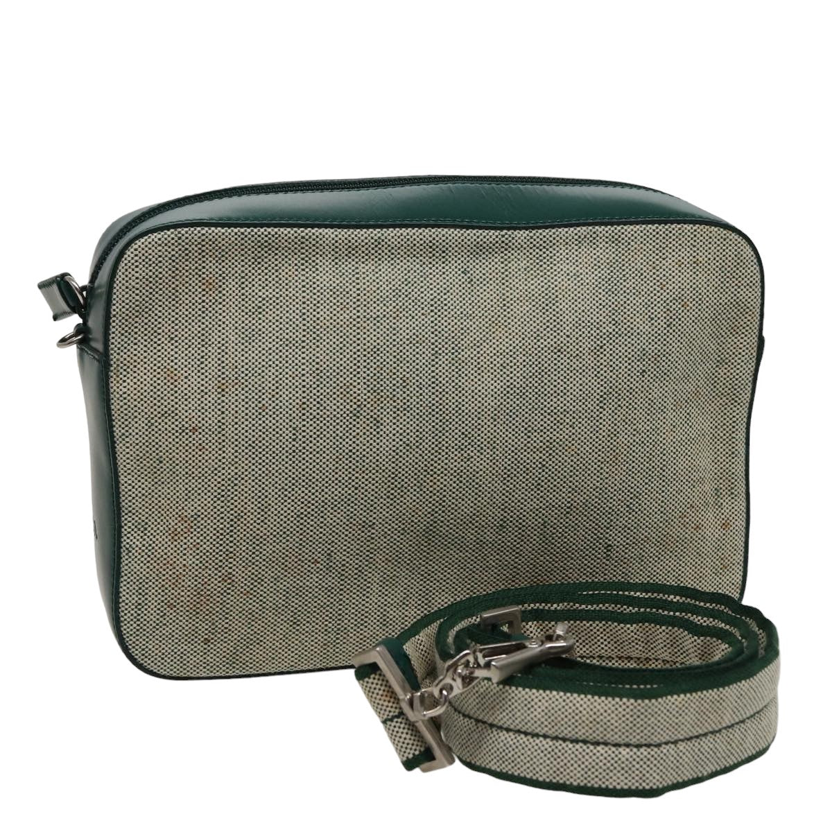 Luxury PradaShoulder Bag Canvas Leather Green 78960