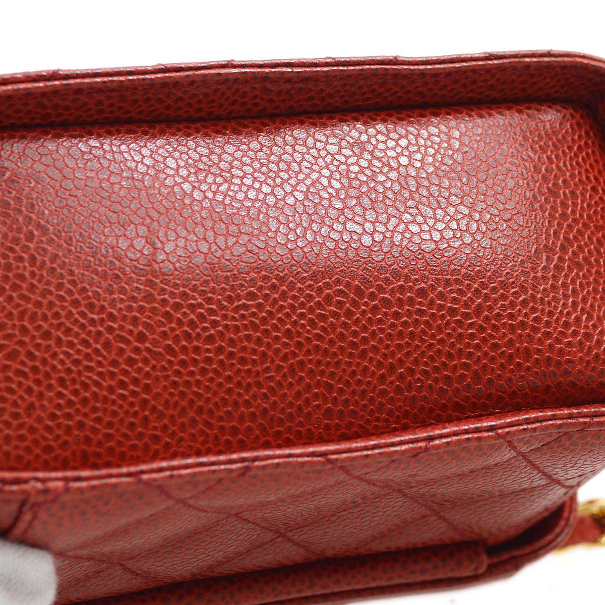 Luxury Chanel * 1991-1994 Shoulder Bag Micro Red Caviar