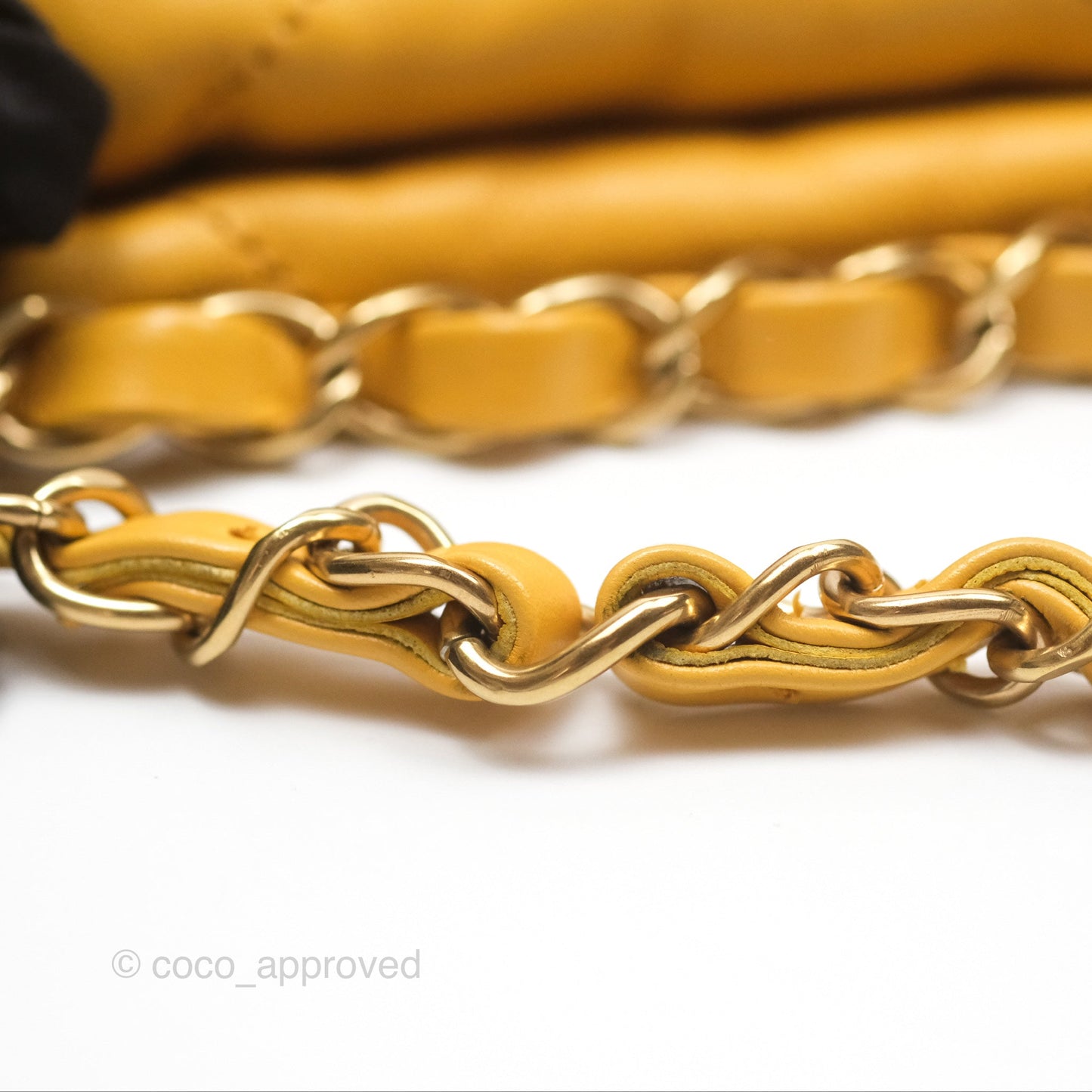 Chanel 22 Small Mustard Yellow Shiny Aged Calfskin Aged Gold Hardware