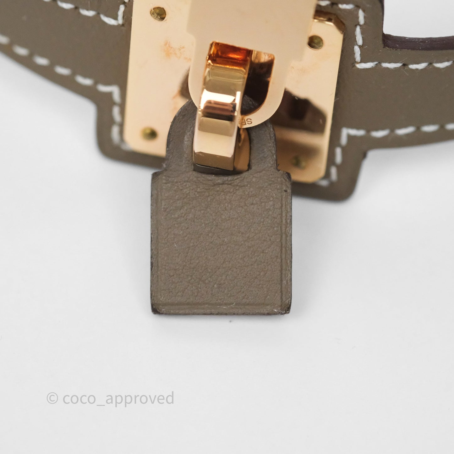 Hermès O'Kelly Double Tour Bracelet Etoupe 18 Swift Rose Gold Hardware