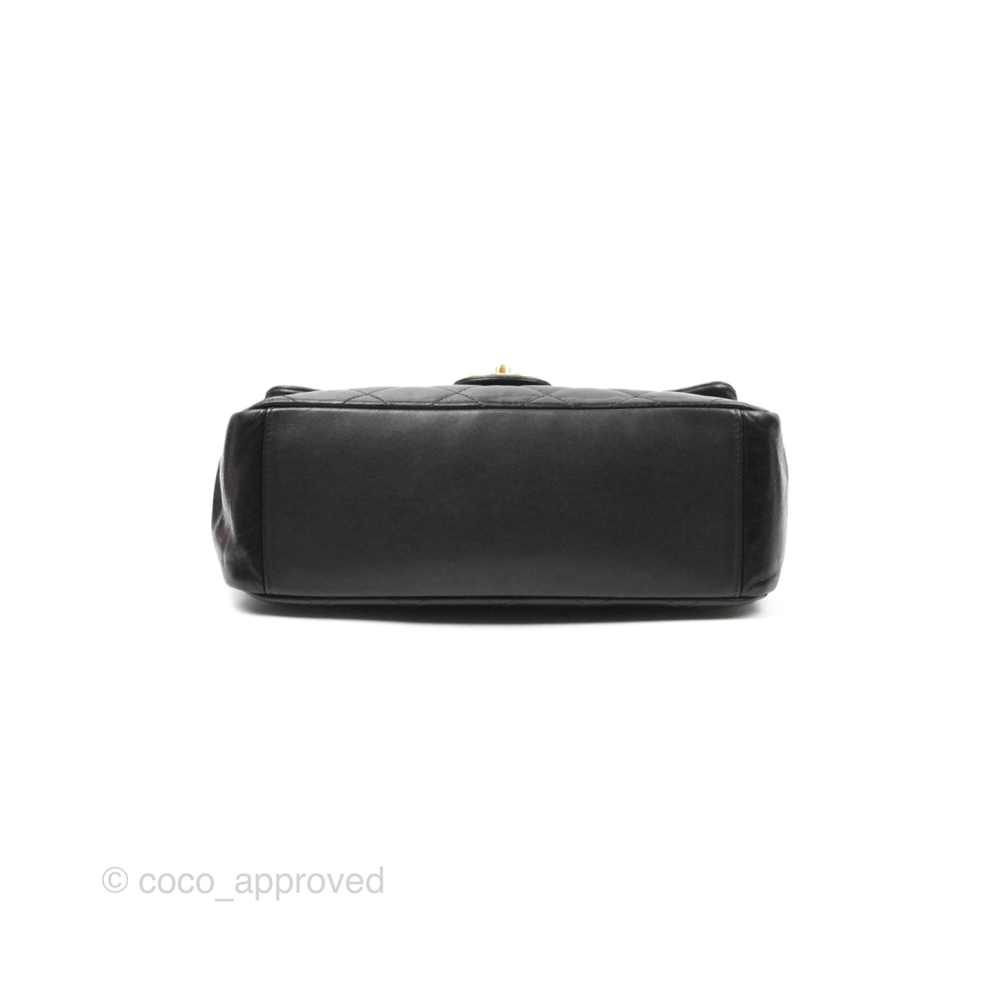 Chanel Gold Bar Top Handle Shoulder Bag Black Glazed Aged Calfskin Aged Gold Hardware