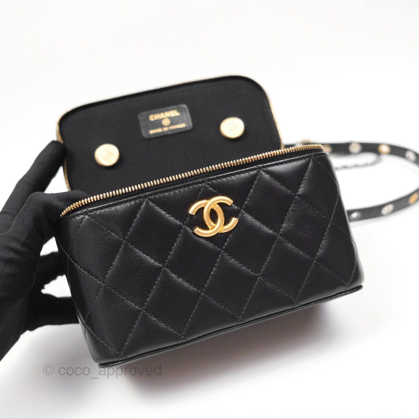 Chanel Vanity With Chain Black Goatskin Mixed Hardware