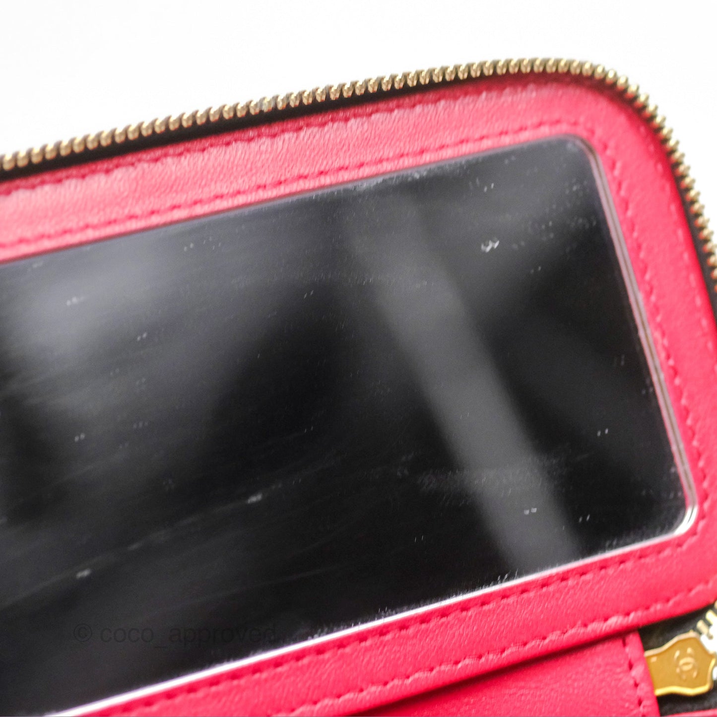 Chanel Quilted Vanity Rectangular with Camellia Adjustable Chain Black Lambskin 23S