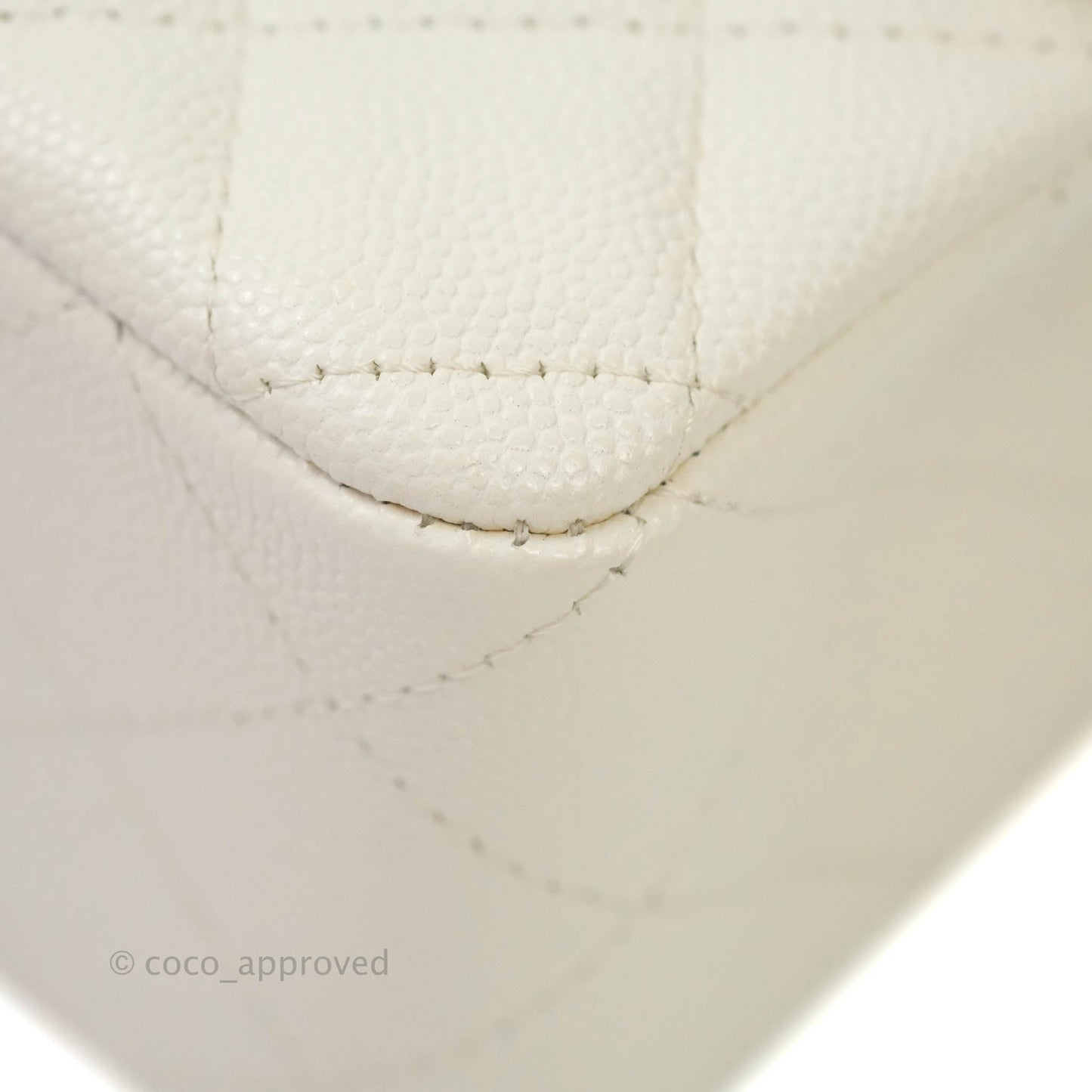 Chanel Classic Quilted Mini Rectangular Flap Ivory Caviar Gold Hardware