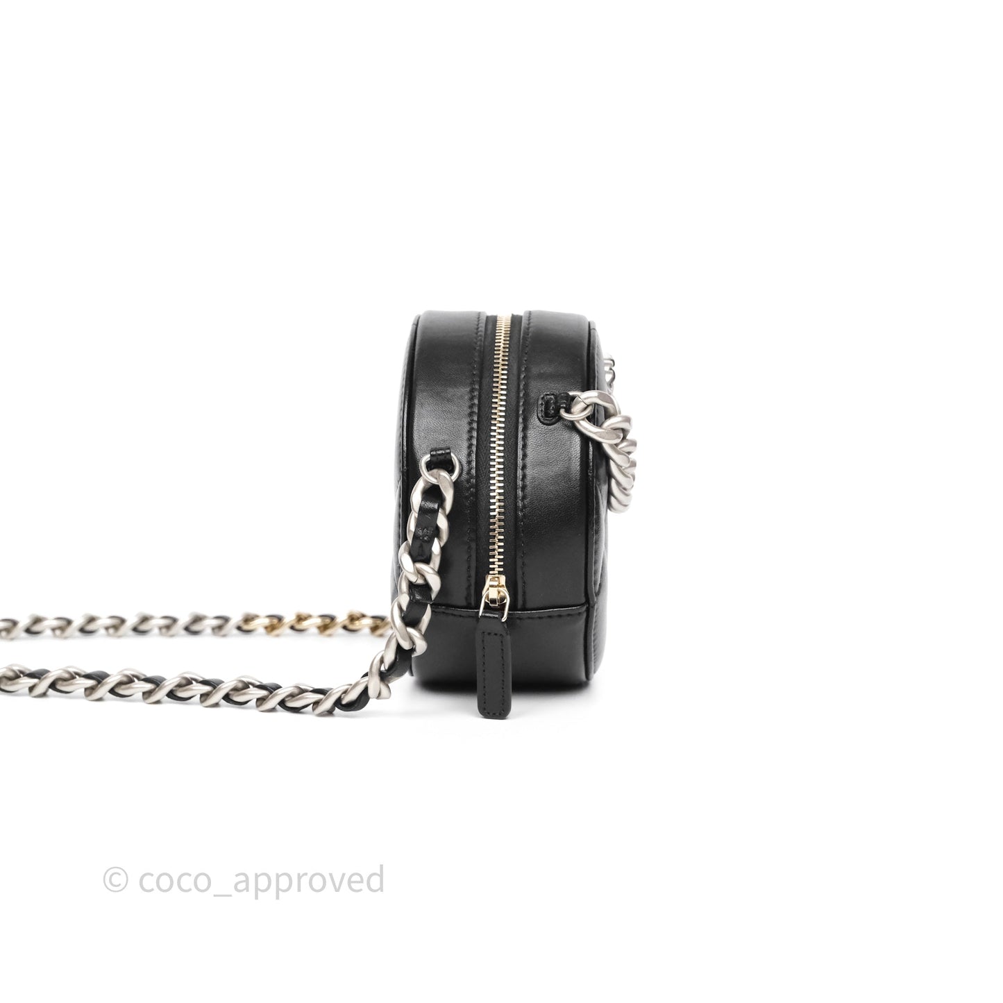Chanel 19 Round Clutch With Chain Black Mixed Hardware