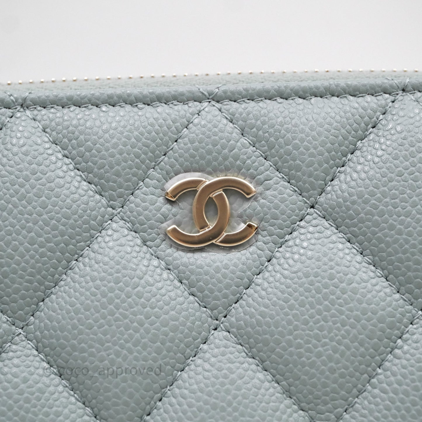 Chanel Clutch on Chain Tiffany Green Caviar Gold Hardware