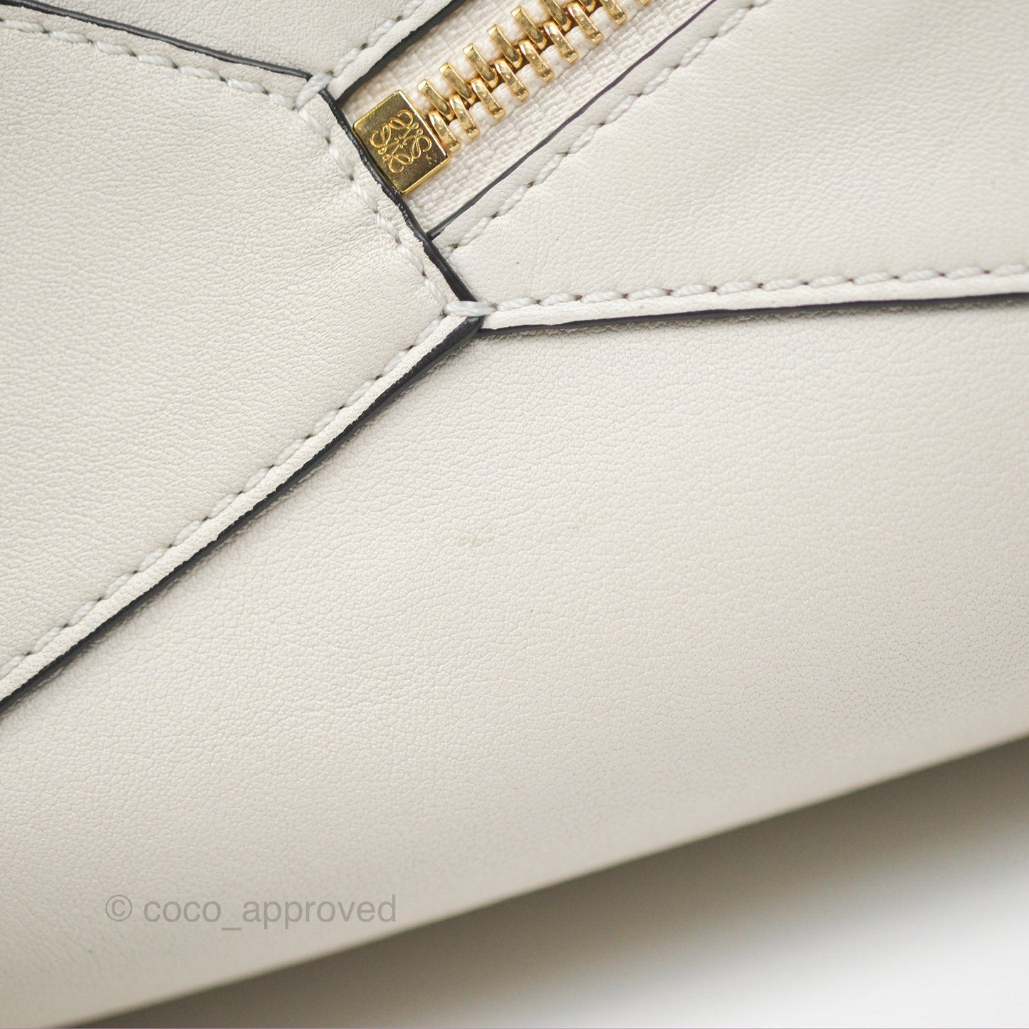 Loewe Puzzle Hobo Shoulder Bag Soft White Calfskin