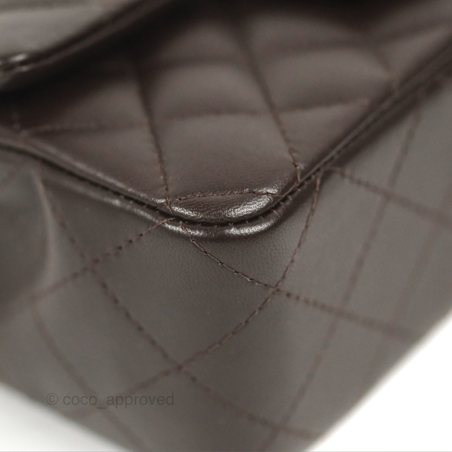 Chanel Quilted Mini Rectangular Chocolate Brown Lambskin Gold Hardware