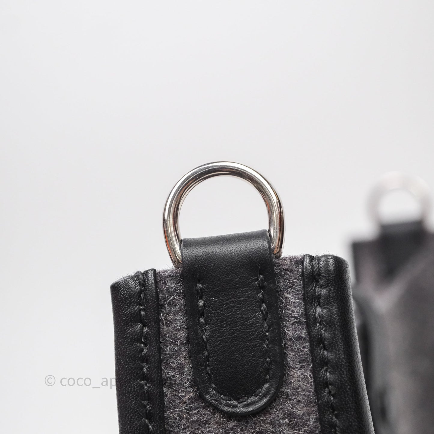 Hermès Mini Evelyne 16 Graphite 88 / Noir 89 Wool Swift Palladium Hardware