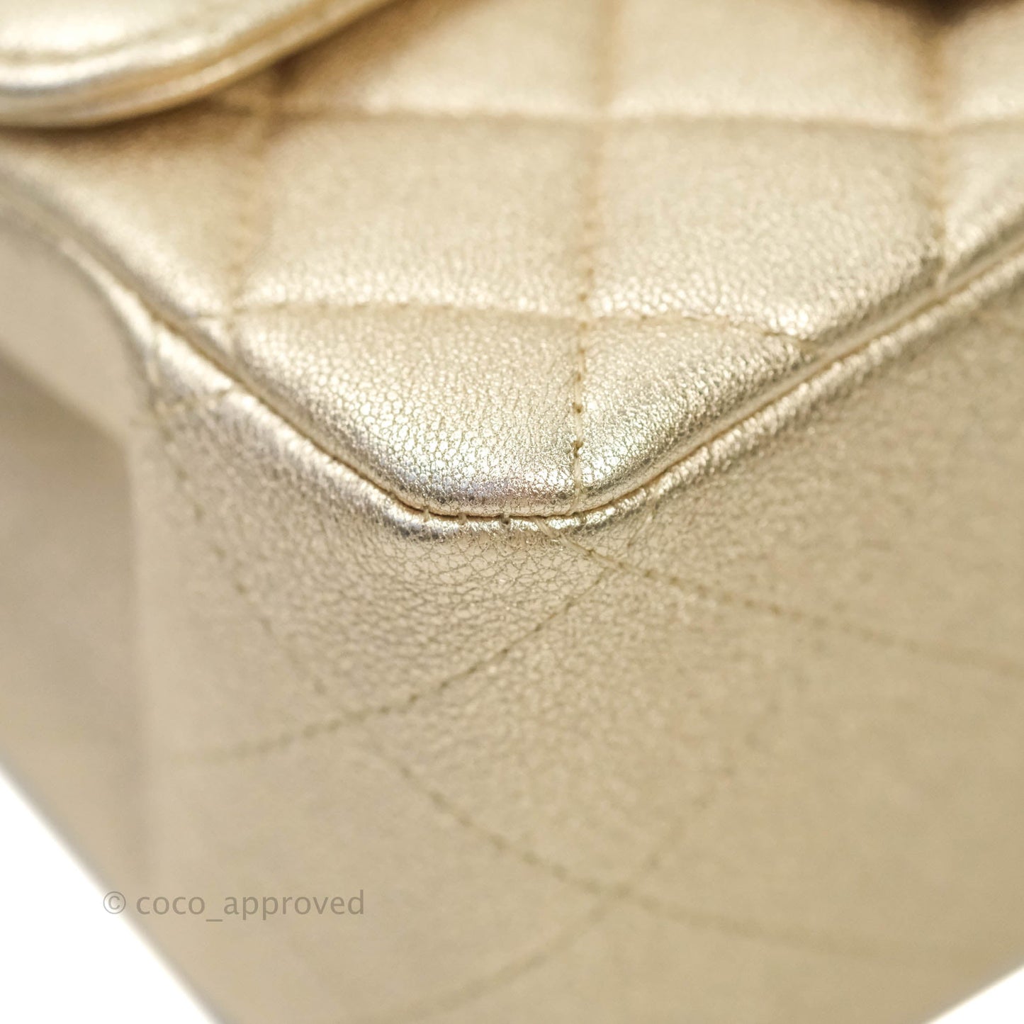 Chanel Classic Quilted Mini Square Gold Lambskin Gold Hardware 21P