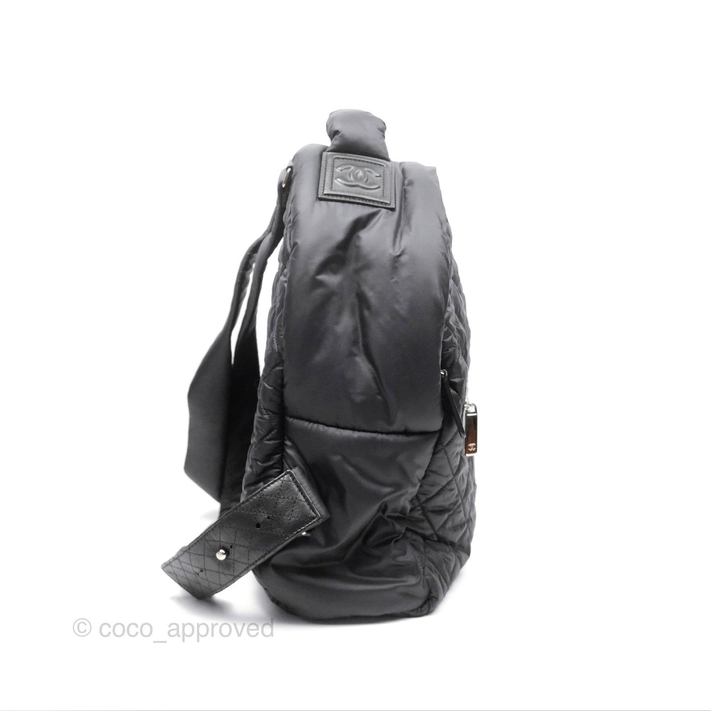Chanel Coco Cocoon Backpack Black Nylon Silver Hardware