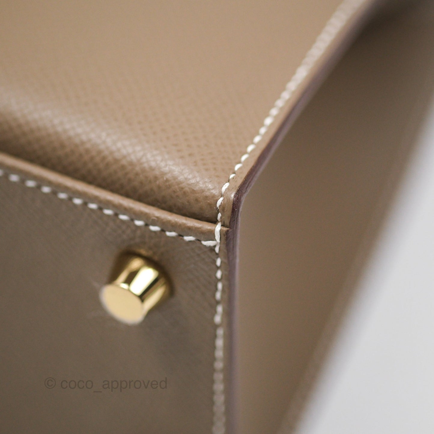 Hermès Sellier Kelly 25 Etoupe 18 Epsom Gold Hardware