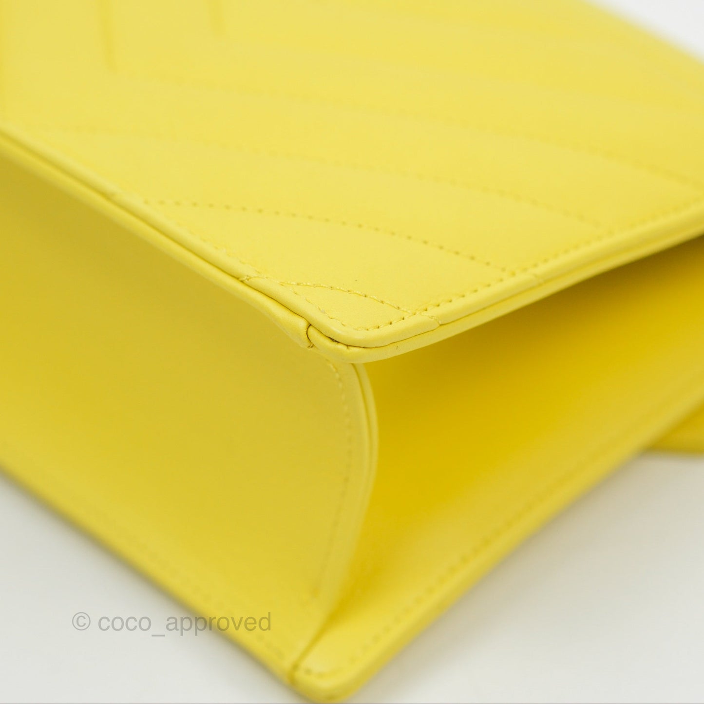 Chanel Chevron Square Envelope Flap Bag Yellow 19C